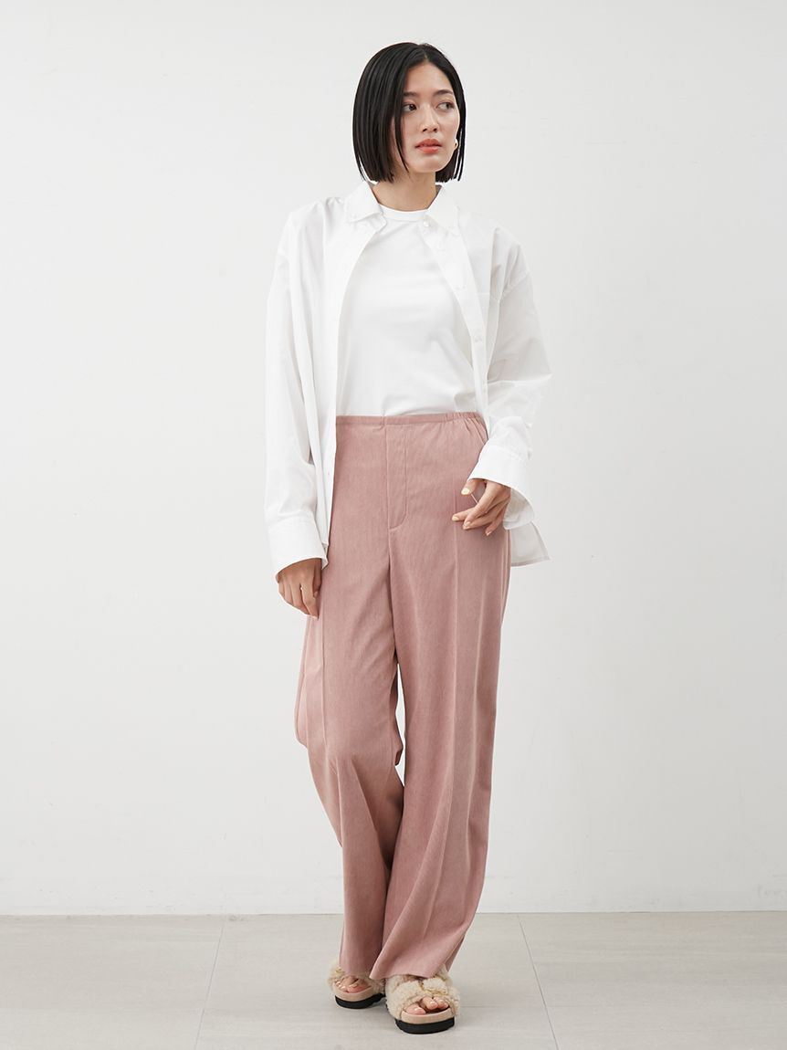 Mila Owen「コーデュロイセンタープレスワイドイージーパンツ」|チノ|