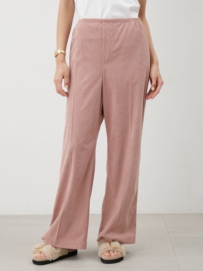 Mila Owen「コーデュロイセンタープレスワイドイージーパンツ」|チノ|PNK