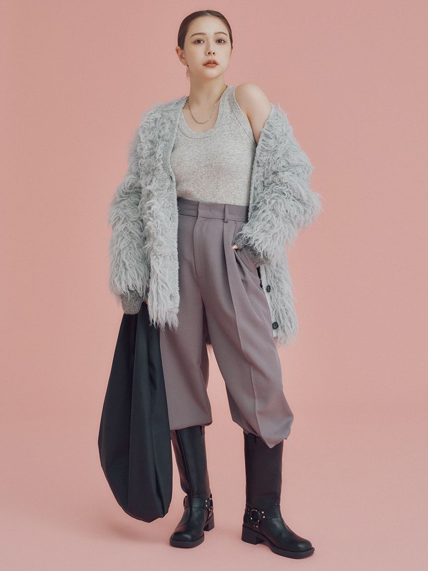 Mila Owen「スコッチ釦シャギーニットカーディガン」|カーディガン|LGRY