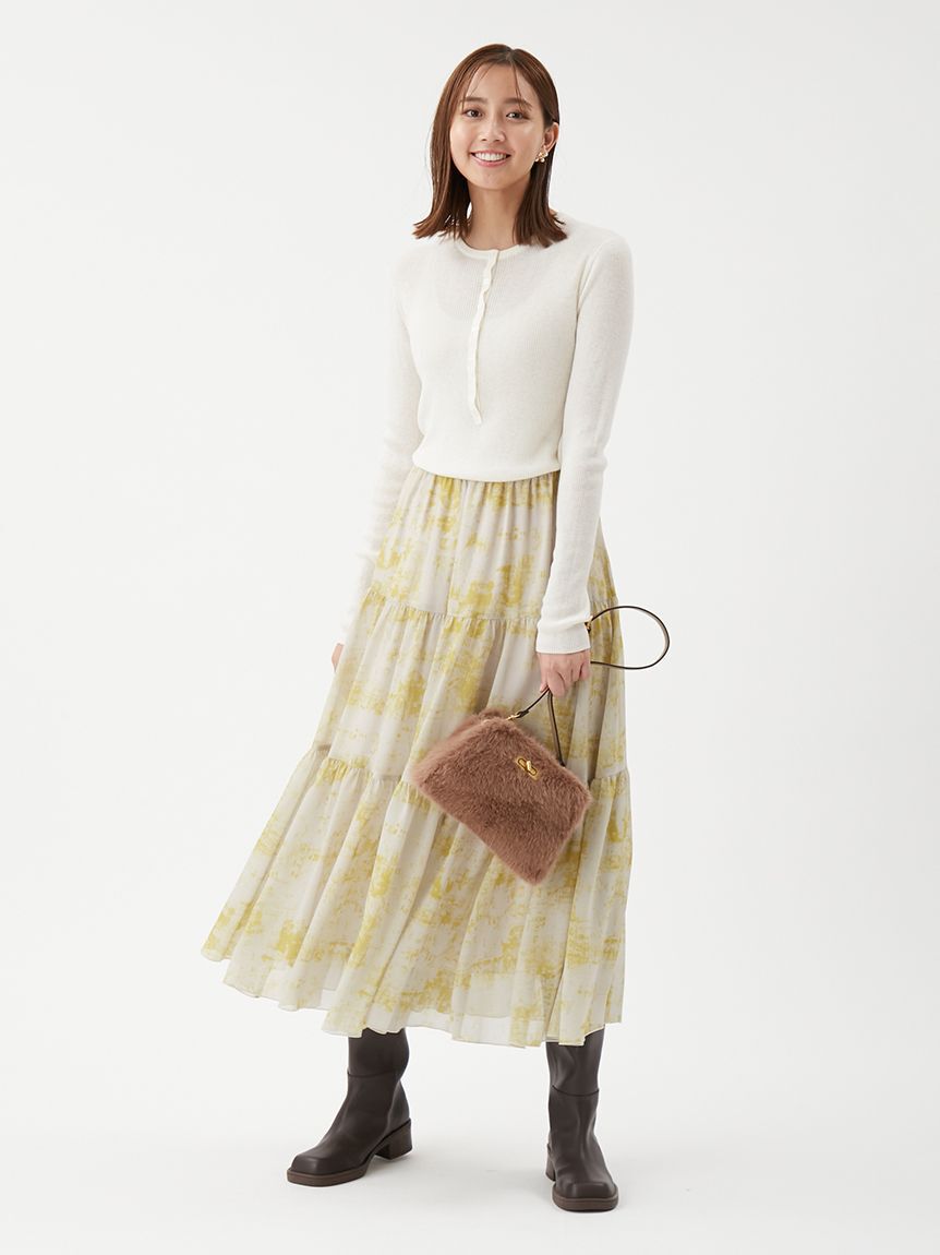 Mila Owen「ベロアヘンリーネックリブニット」|ニット・セーター|