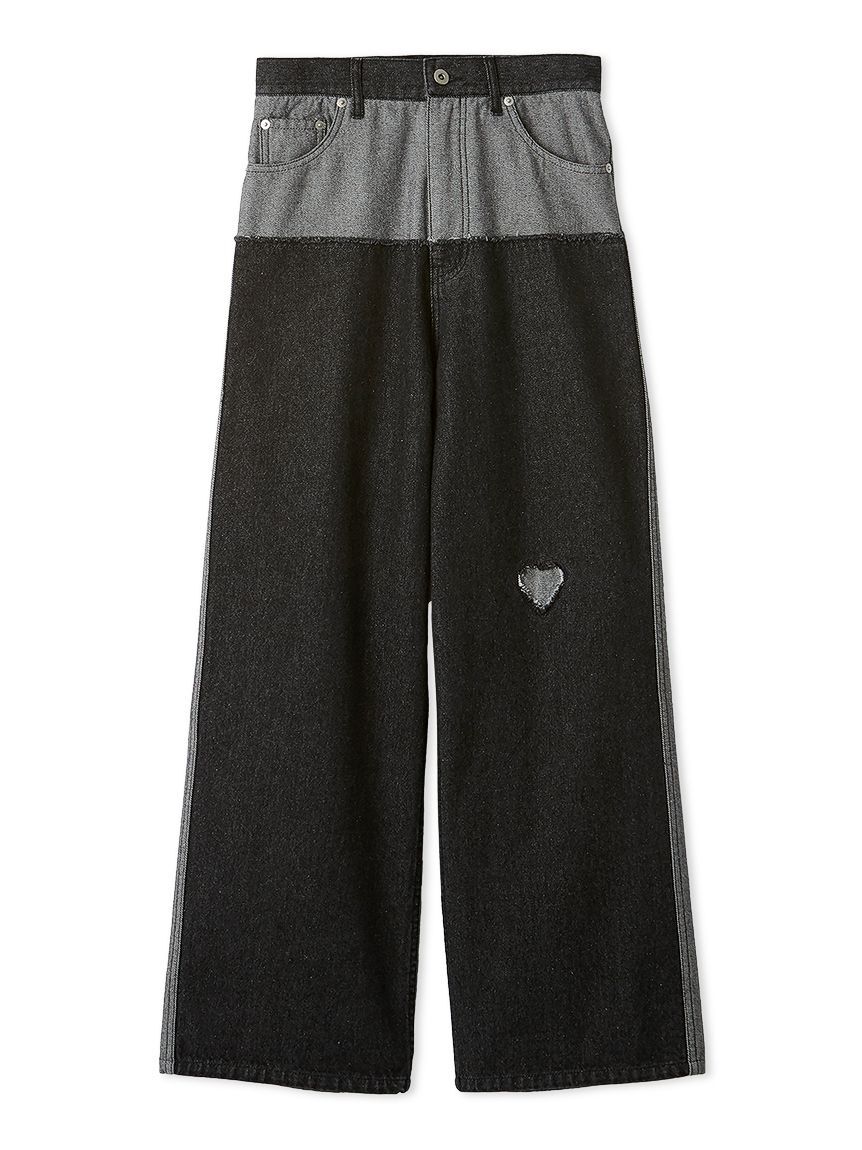 FURFUR「パッチワークデニムパンツ」|デニム|BLK