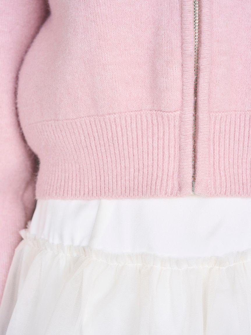 SNIDEL「Sustainableファー付きニットパーカー」|ニット・セーター|