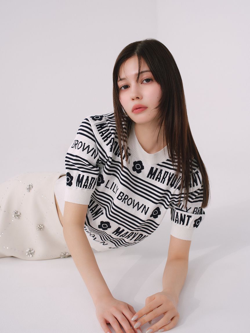 LILY BROWN「【WEB限定カラー】【LILY BROWN&times;MARY QUANT】ジャガードニットトップス」|ニット・セーター|