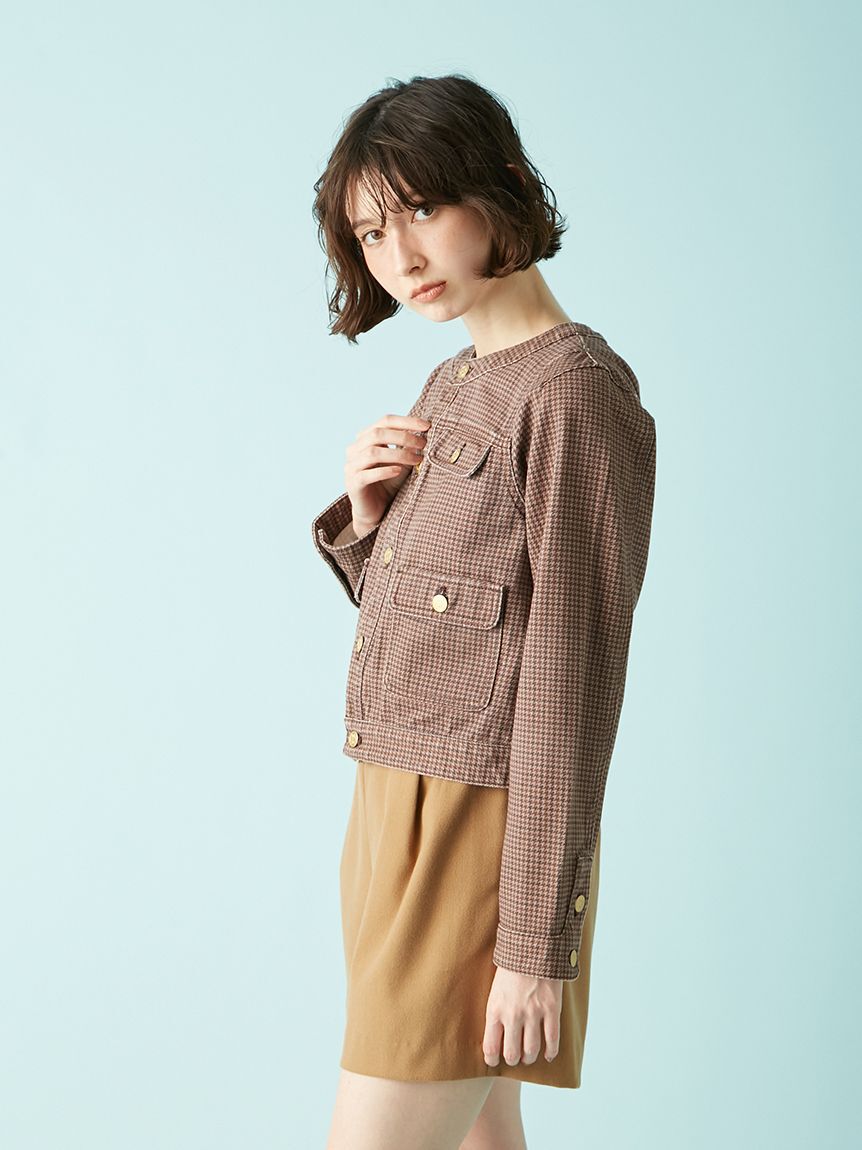 LILY BROWN「【限定カラー】ノーカラークラシカルデニムジャケット」|デニムジャケット|