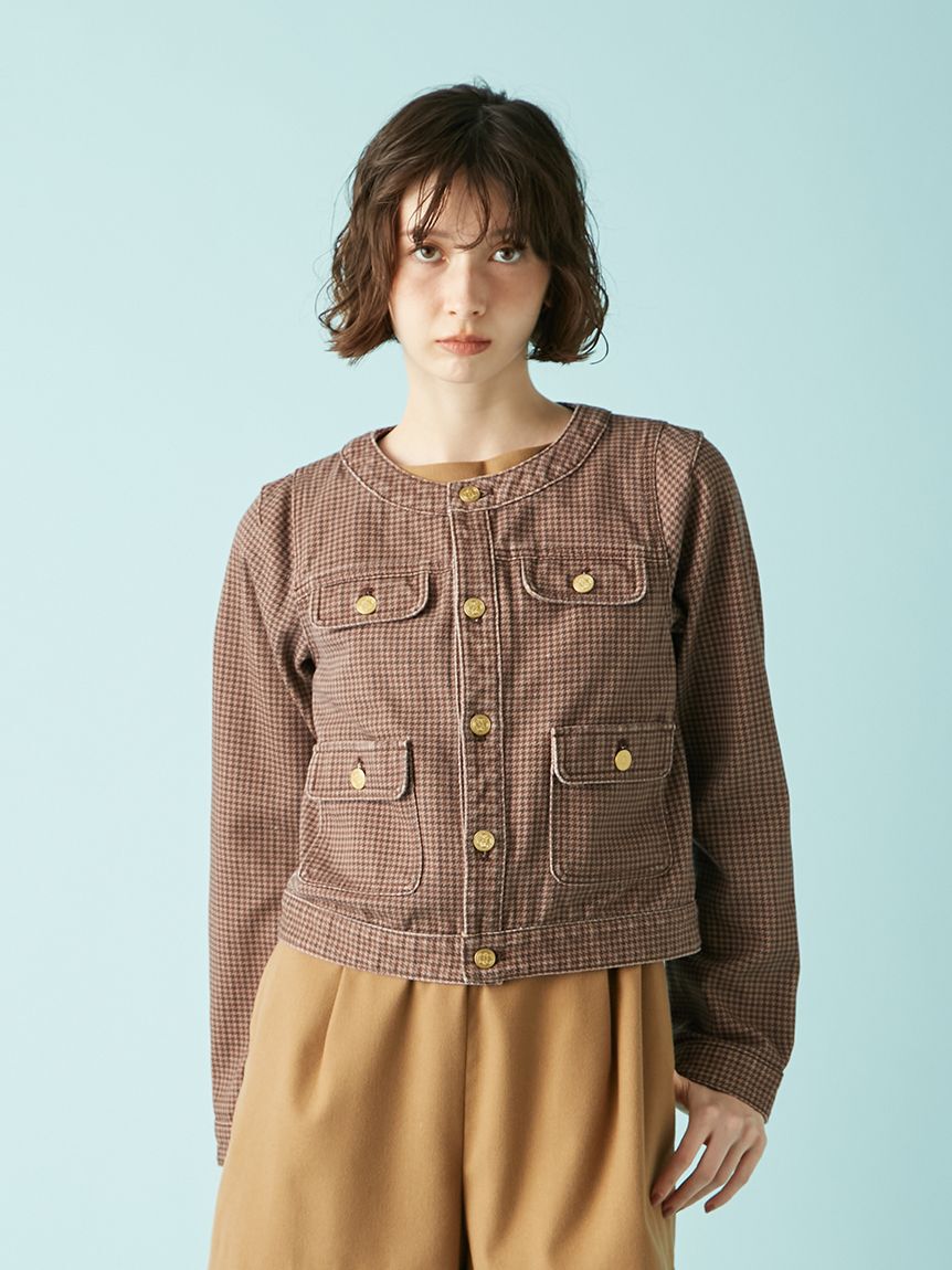 LILY BROWN「【限定カラー】ノーカラークラシカルデニムジャケット」|デニムジャケット|CHECK