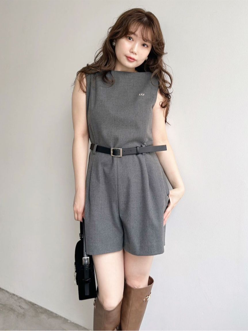 LILY BROWN「ベルト付きミニロンパース」|オールインワン|