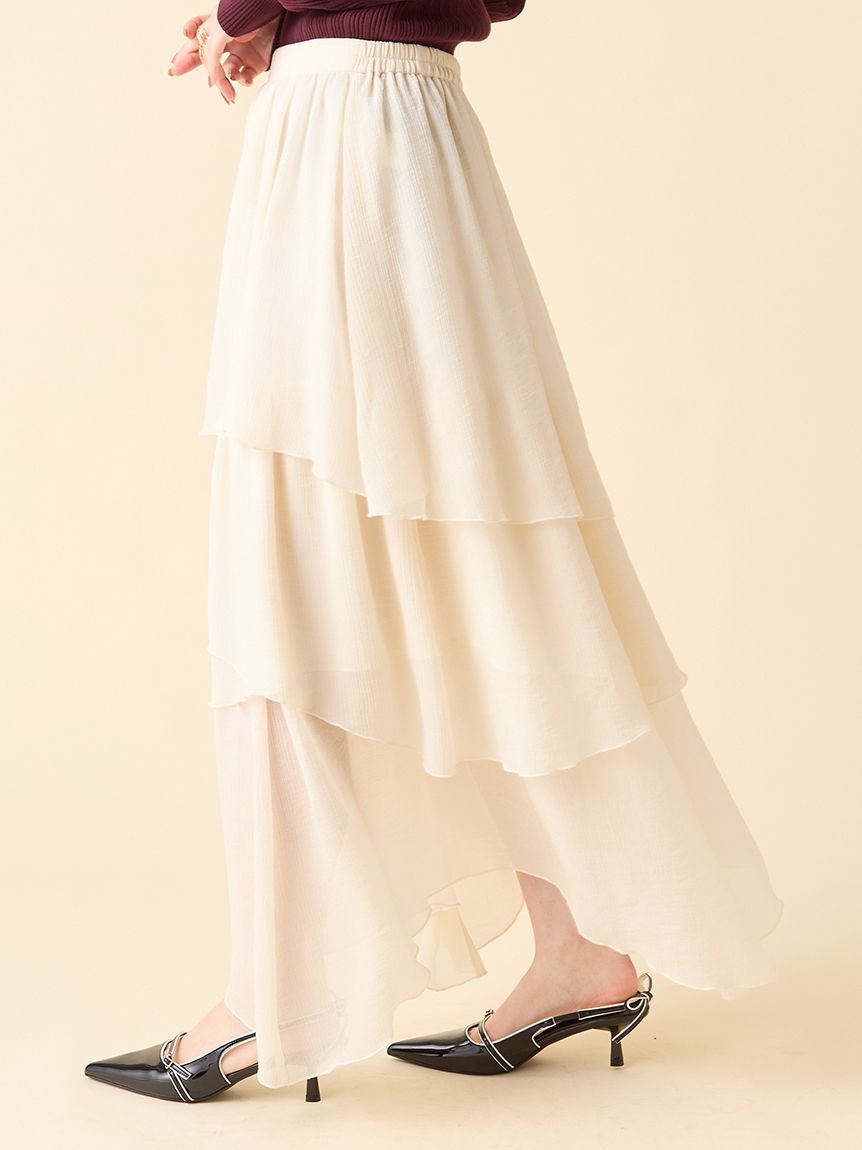 LILY BROWN「シアーフリルティアードスカート」|スカート|