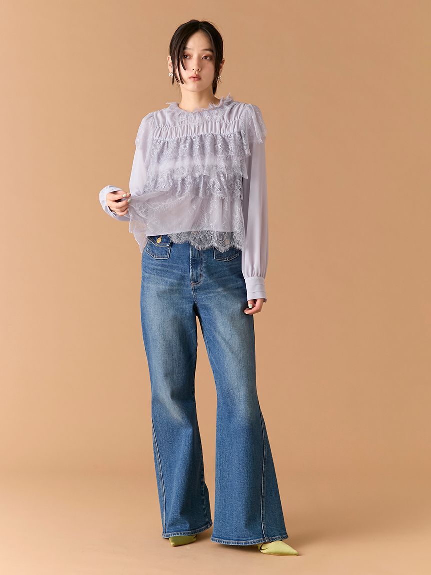 LILY BROWN「レースフリルブラウス」|シャツ・ブラウス|