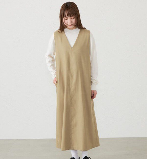 MACKINTOSH PHILOSOPHY「GREY LABEL ウールミックスジャンパードレス」|ワンピース|ベージュ