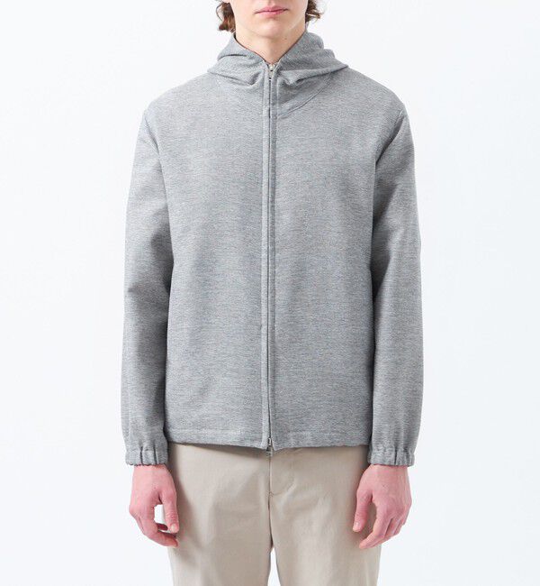 MACKINTOSH PHILOSOPHY「テーラードジャージー フーデッドパーカー 杢カラミストレッチ」|ブルゾン・スタジャン|