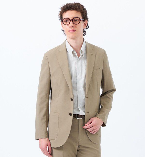 MACKINTOSH PHILOSOPHY「トロッター ウルトラライト ジャケット#11 ドットサッカー」|テーラードジャケット|ベージュ