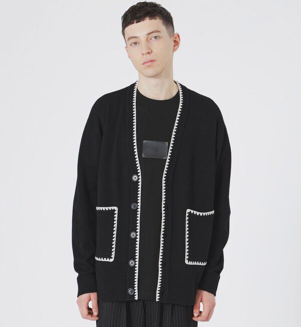  「【UNISEX】エンブロイダリーカーディガン」|ニット・セーター|ブラック