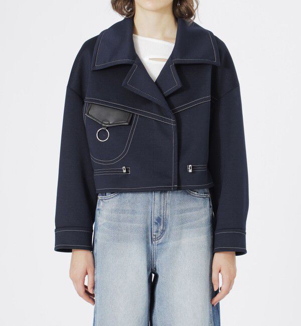  「ダンボールショートトレンチブルゾン」|ブルゾン・スタジャン|