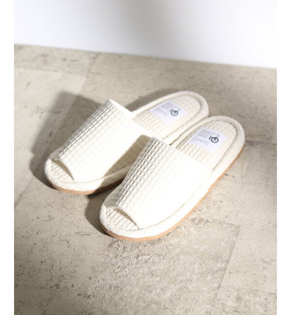 TOKYO DESIGN CHANNEL「YORI 外縫いワッフルスリッパ M」|ルームシューズ|オフホワイト