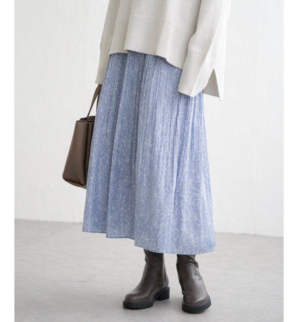 ikka「カセン消しプリーツスカート」|スカート|