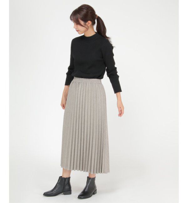 ikka「モックネックリブニット」|プルオーバー|