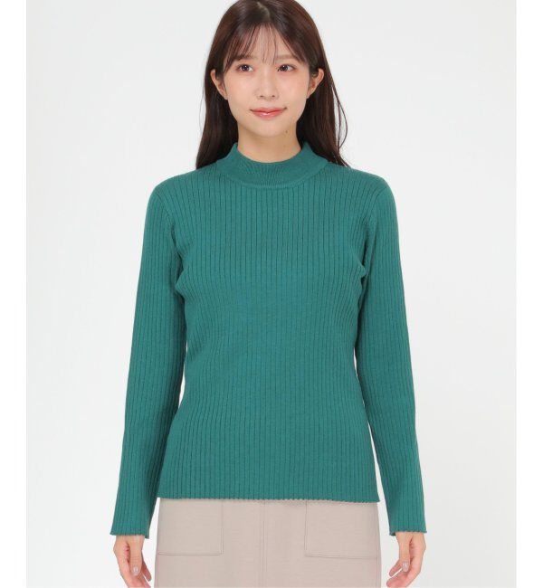 ikka「モックネックリブニット」|プルオーバー|
