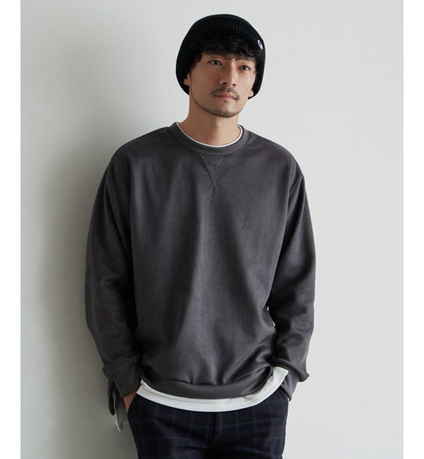 ikka「【抗菌防臭／吸水速乾】セイケツフェイクスエードレイヤードプルオーバー【消臭】」|パーカー|チャコール