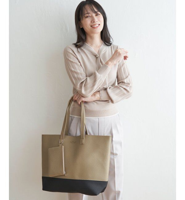 ikka「バイカラーシュリンクトートバッグ」|その他|