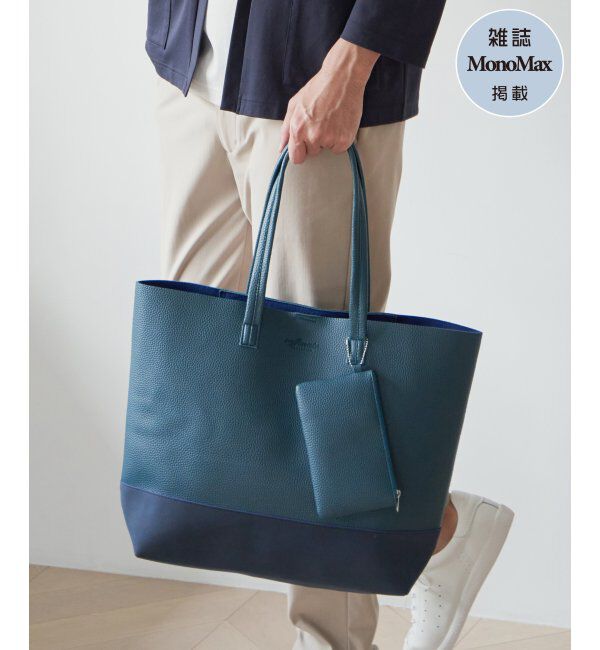 ikka「バイカラーシュリンクトートバッグ」|その他|グリーン1