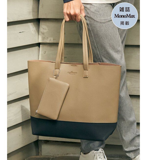 ikka「バイカラーシュリンクトートバッグ」|その他|ベージュ