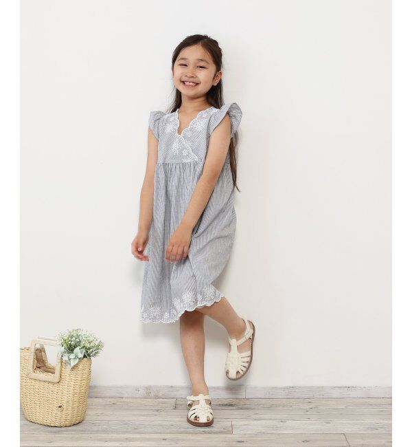 ikka kids「India スカラップ刺繍ワンピース（120~160cm）」|スカート|