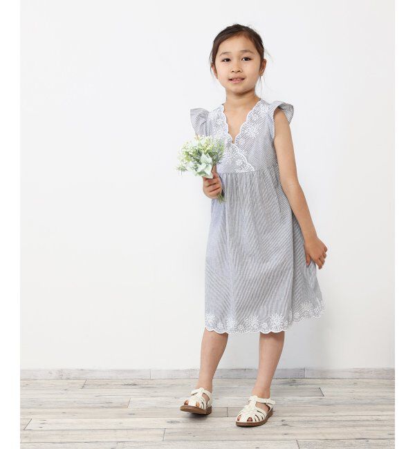 ikka kids「India スカラップ刺繍ワンピース（120~160cm）」|スカート|