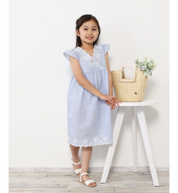 ikka kids「India スカラップ刺繍ワンピース（120~160cm）」|スカート|