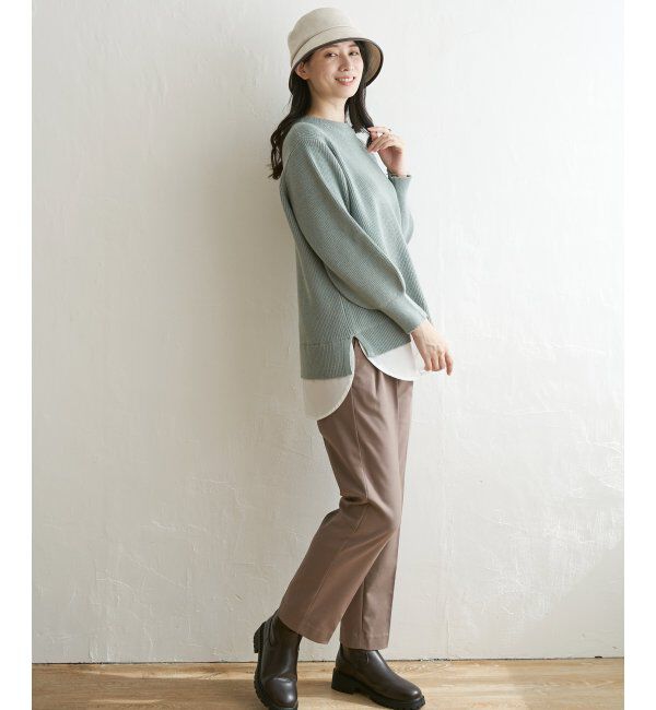 ikka「裾レイヤードニットプルオーバー」|プルオーバー|
