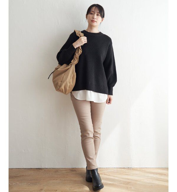 ikka「裾レイヤードニットプルオーバー」|プルオーバー|