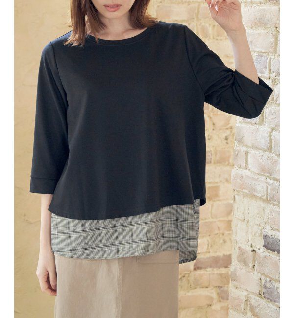 ikka「裾レイヤードプルオーバー」|その他|ブラック