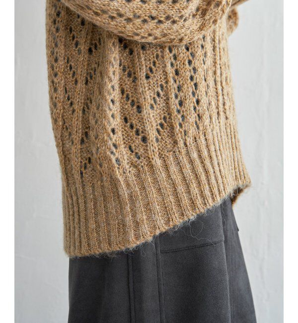 ikka「ラメリリヤーン透かし編みプルオーバー」|プルオーバー|