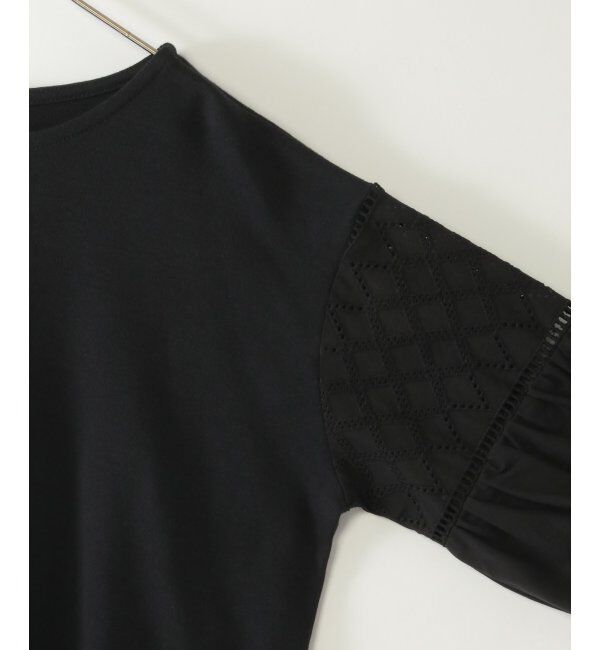 ikka kids「【親子おそろい】7分袖キカレース切り替えTシャツ」|Tシャツ・カットソー|