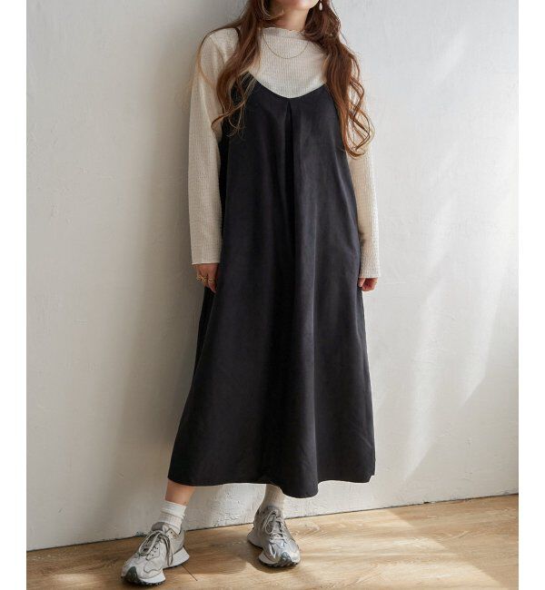 Lbc with Life「ポコポコロンTセットキャミワンピ」|ワンピース|ブラック