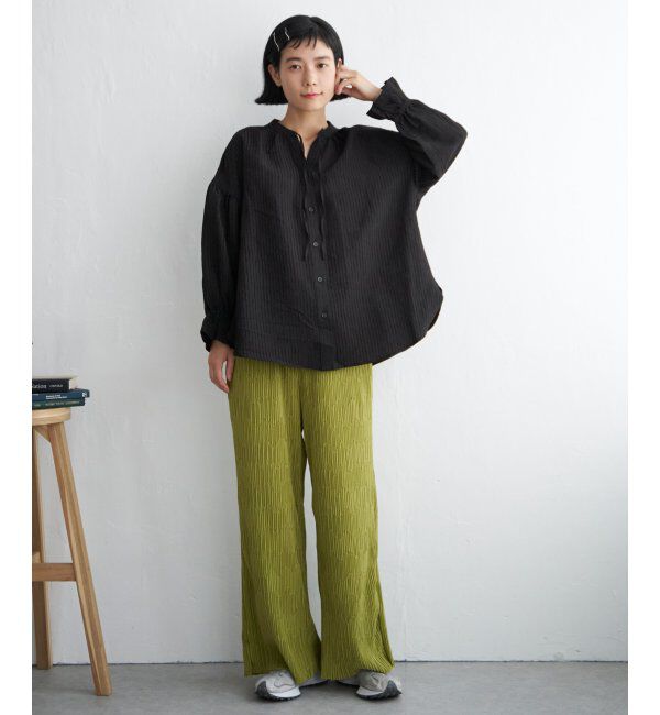 Lbc with Life「シアーストライプパフスリーブブラウス」|シャツ・ブラウス|