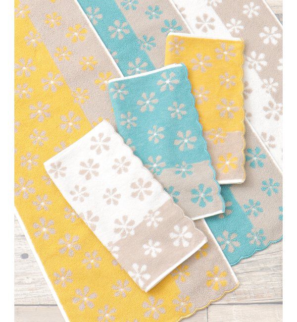 Lbc with Life「ランダム花柄スリムフェイスタオル」|タオル|