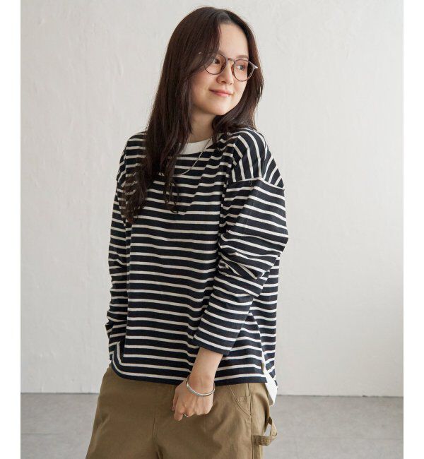 Lbc with Life「リブ使いボーダーT」|Tシャツ・カットソー|ブラック