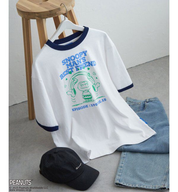 VENCE share style「PEANUTS ピーナッツ SNOOPY スヌーピー TP ベストフレンドリンガーT」|Tシャツ・カットソー|オフホワイト