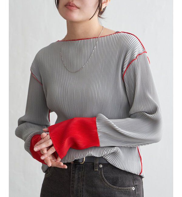 VENCE share style「プリーツ加工配色袖トップス」|その他|