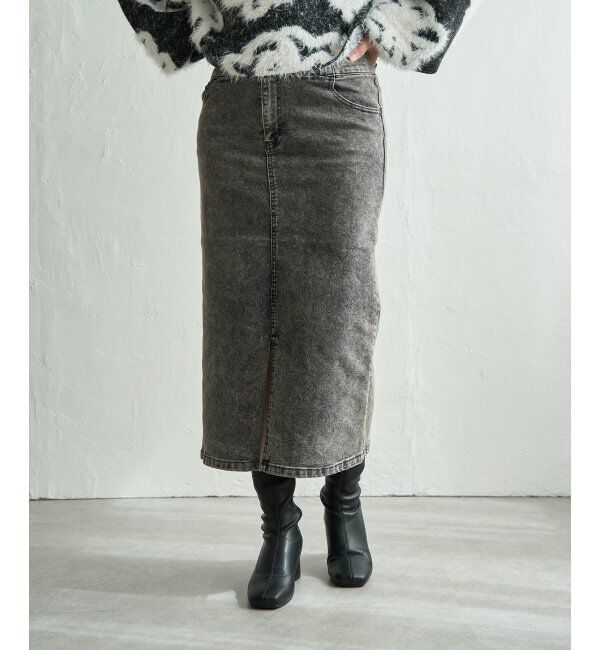 VENCE share style「ハイウエストナローデニムタイトスカート」|スカート|