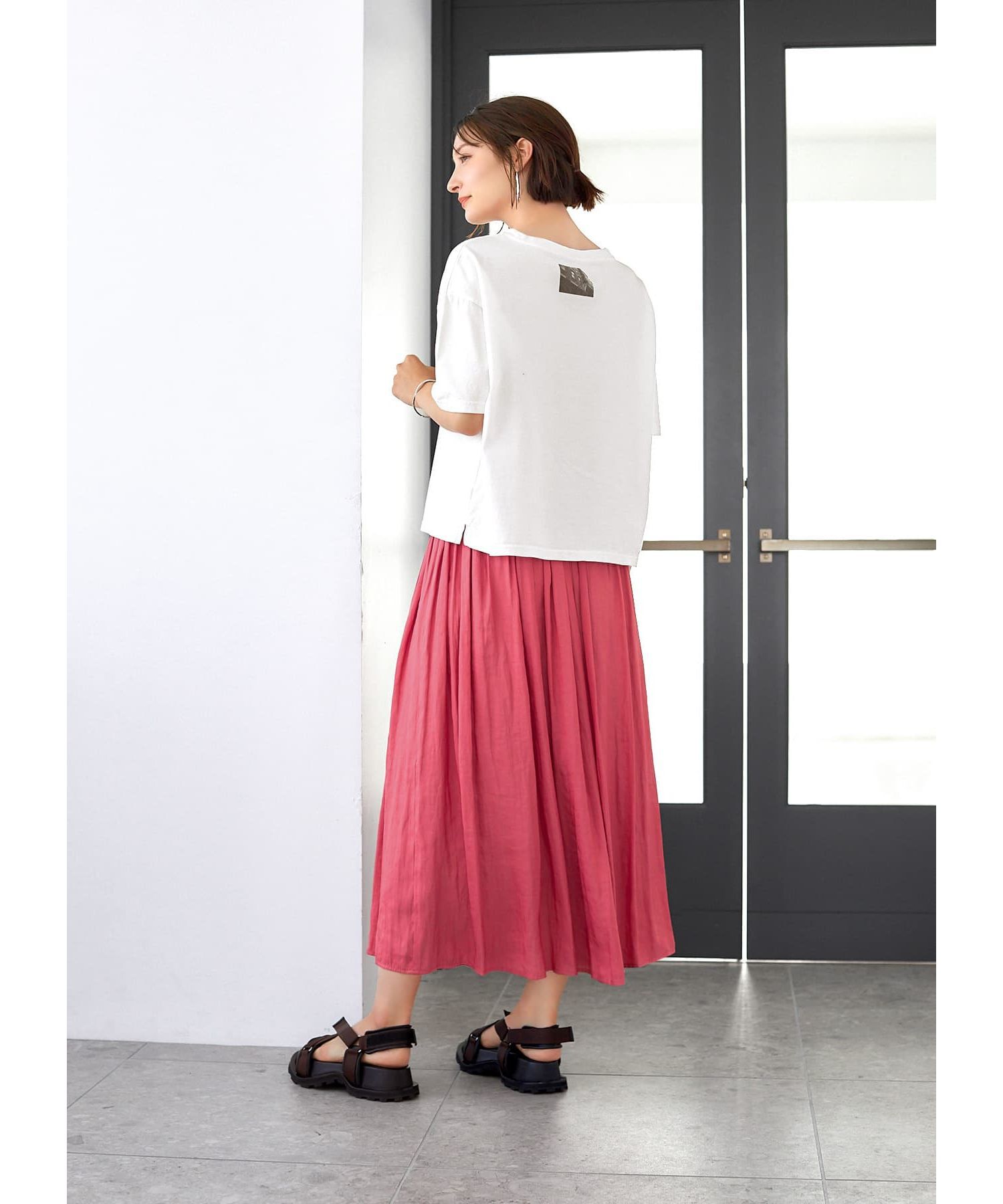 STYLE DELI「【Made in JAPAN】ヴィンテージサテンギャザーロングスカートC／85cm丈」|スカート|