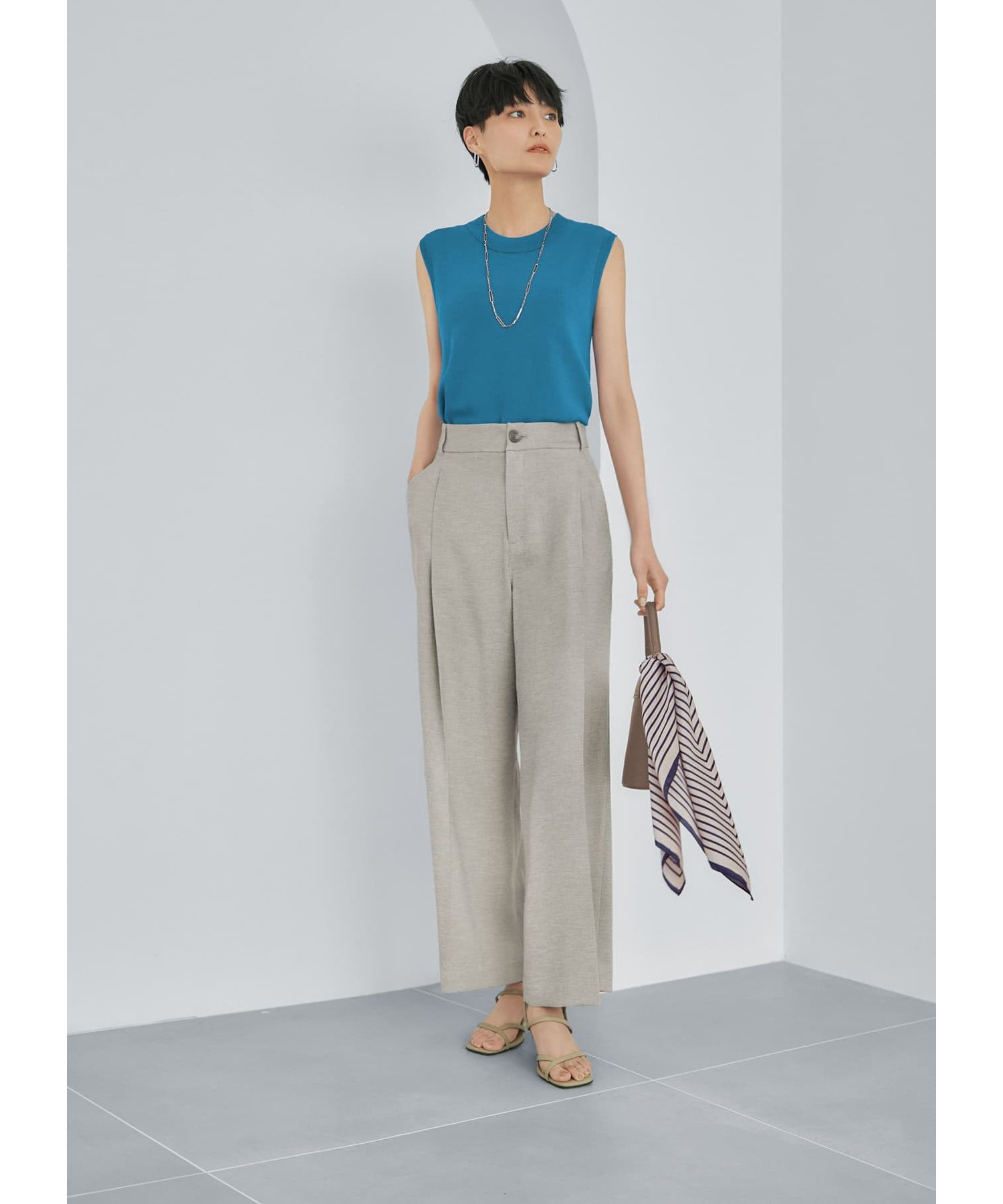 STYLE DELI「スクエア交互チェーンロングネックレス」|ネックレス|