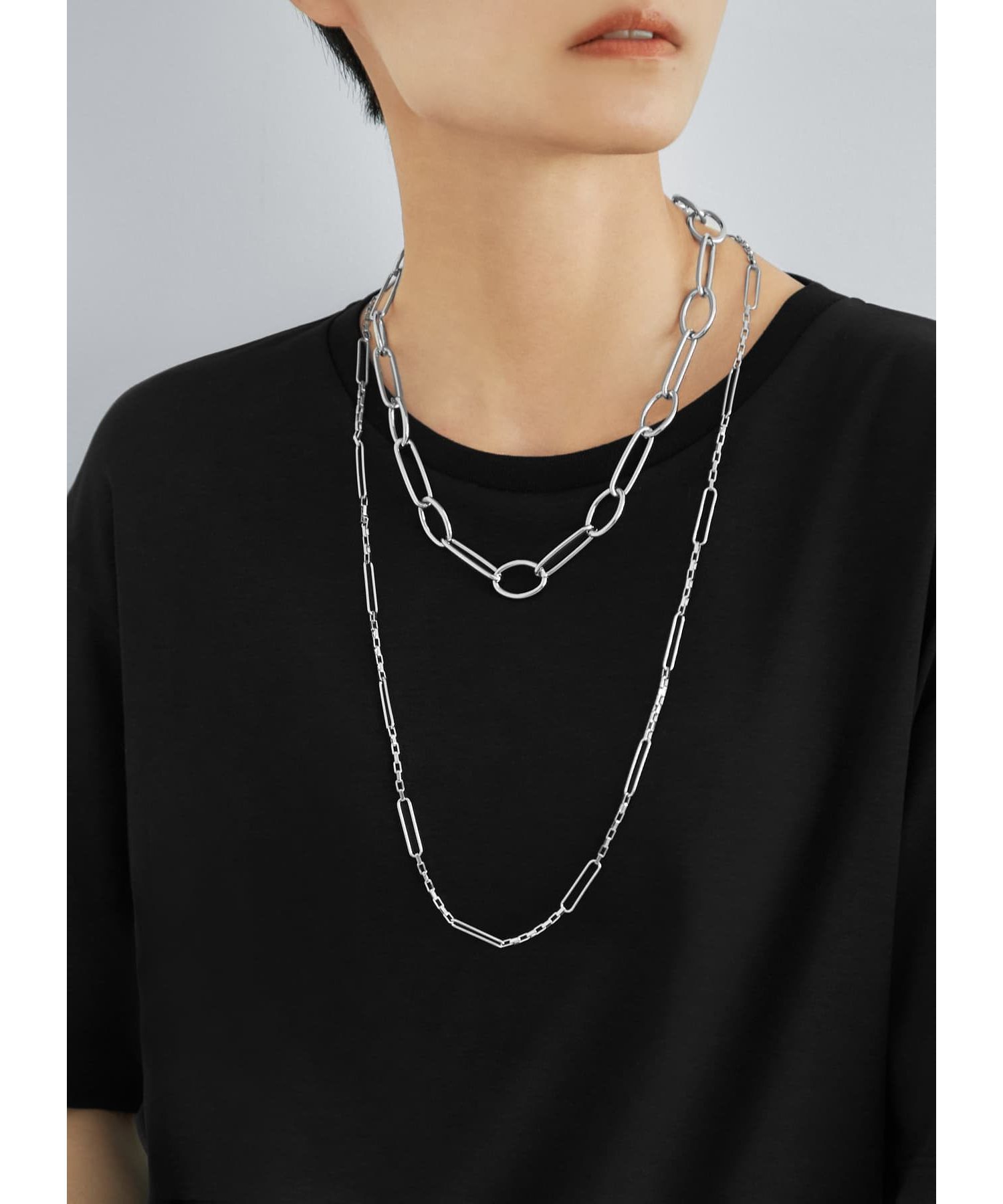 STYLE DELI「スクエア交互チェーンロングネックレス」|ネックレス|