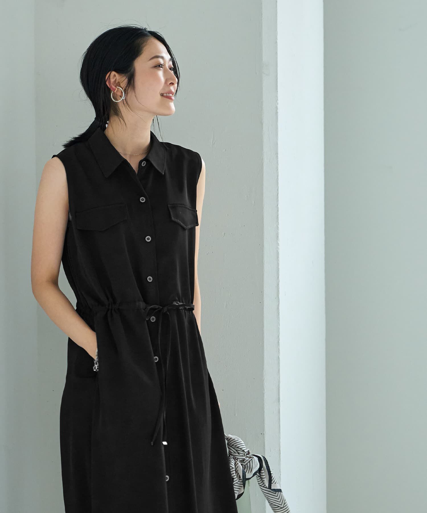 STYLE DELI「【LUXE】ノースリドロストシャツワンピース」|ワンピース|