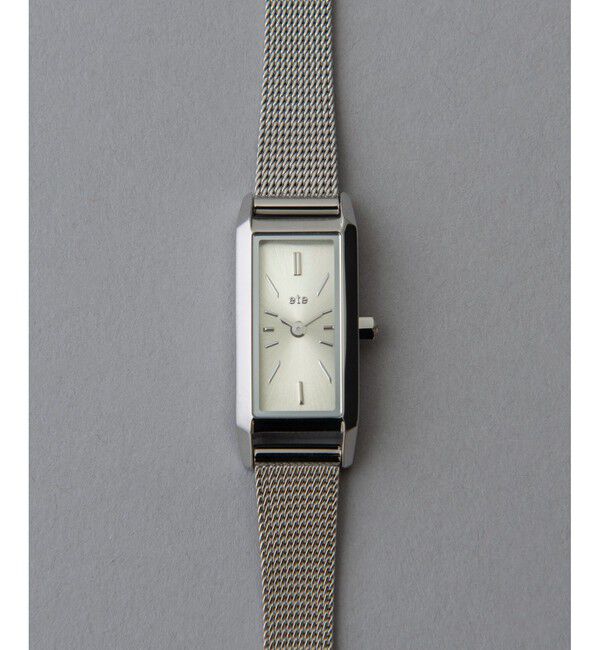 ete「レクタングルフェイス メッシュベルト ウォッチ」|腕時計|シルバー