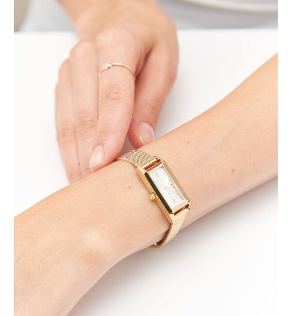 ete「レクタングルフェイス メッシュベルト ウォッチ」|腕時計|