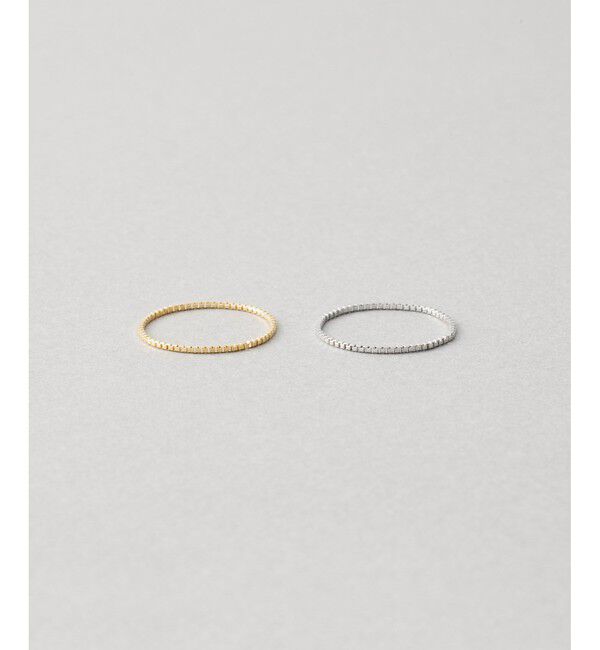 Jouete「K10YG/WG ピンキーリング セット ベネチアンチェーン」|リング|イエローゴールド