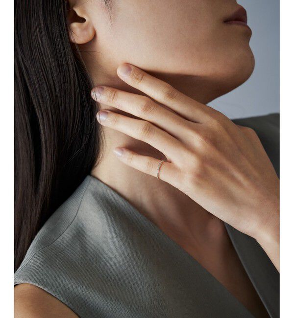 Jouete「K10YG/WG ピンキーリング セット ベネチアンチェーン」|リング|