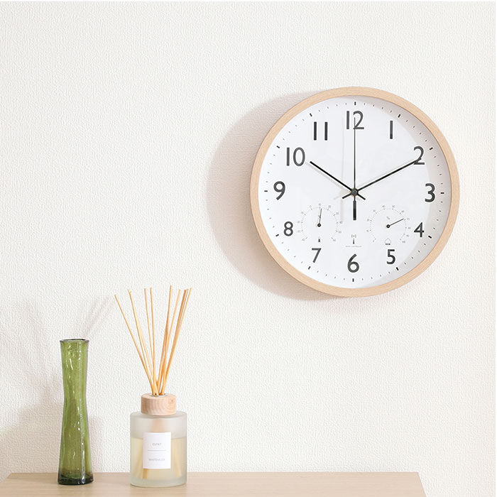 BACKYARD FAMILY「壁掛け 時計 電波 温度 湿度 おしゃれ 通販 温湿度計付き電波時計 ウォールクロック 電波時計」|クロック・置時計|