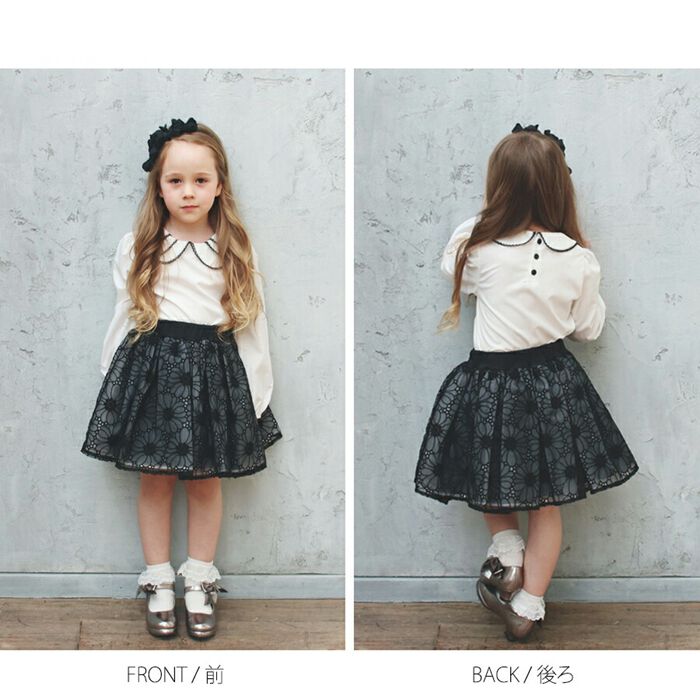 BACKYARD FAMILY「ブラウス 子供 女の子 通販 子ども 丸襟 03171902 長袖 パフスリーブ 白 ホワイト」|その他|